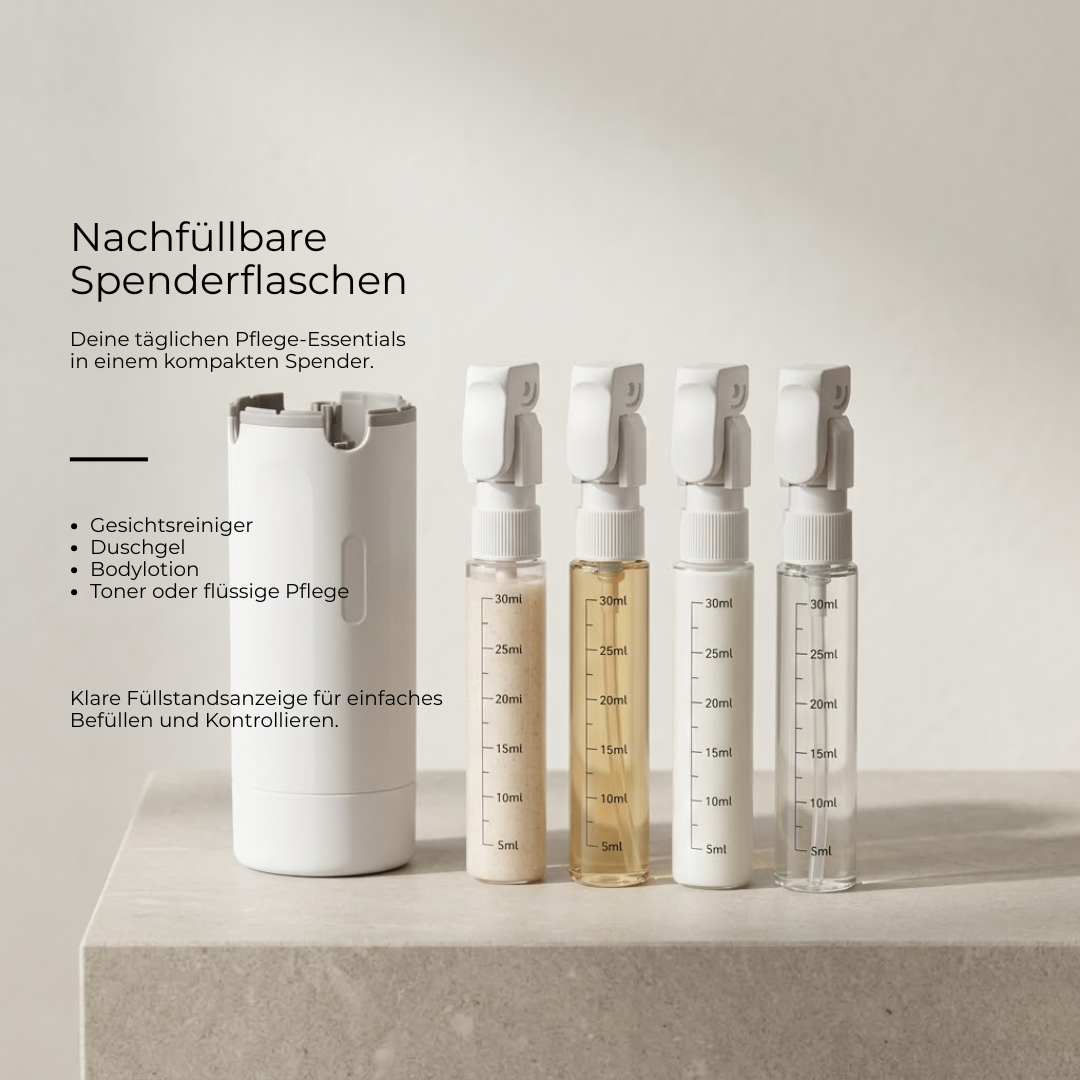 OmniPump™ | Reisen Sie leichter – Ersetzen Sie 4 Flaschen durch 1 intelligente Lösung